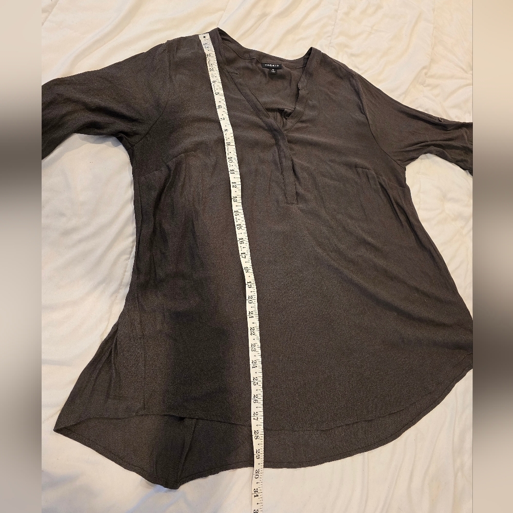 Torrid Womens Harper Georgette Straight Hem Blouse Charcoal and Black Size 0 - Picture 8 of 14